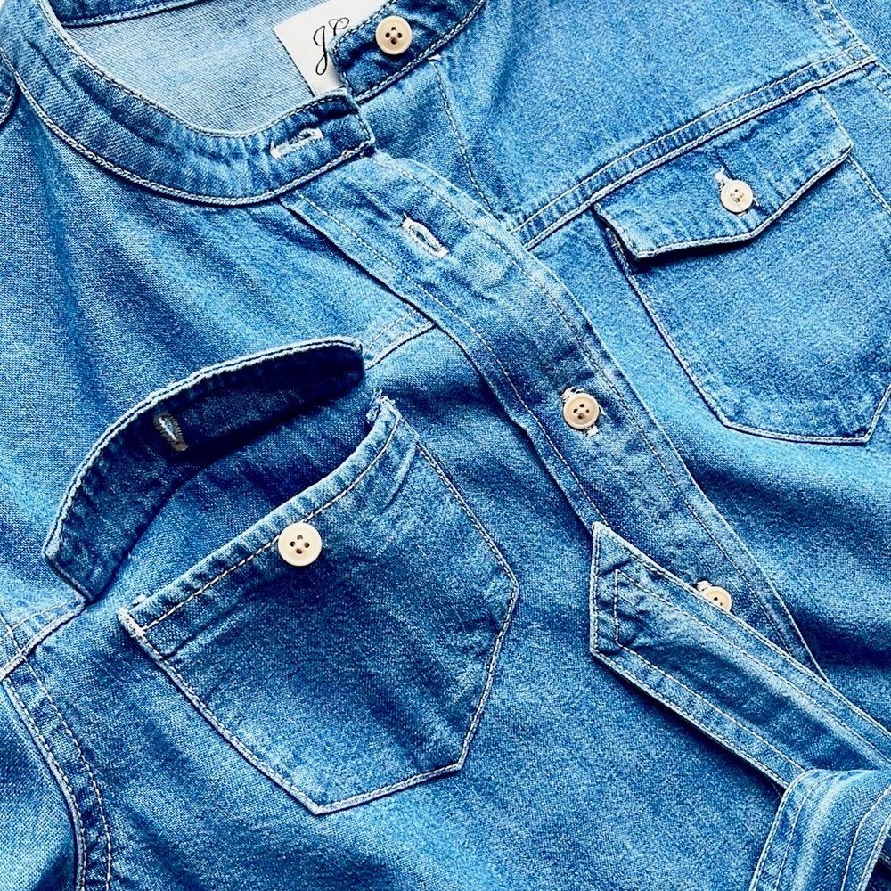 J Crew Denim Shirtdress With Tie belt - Picture 12 of 16